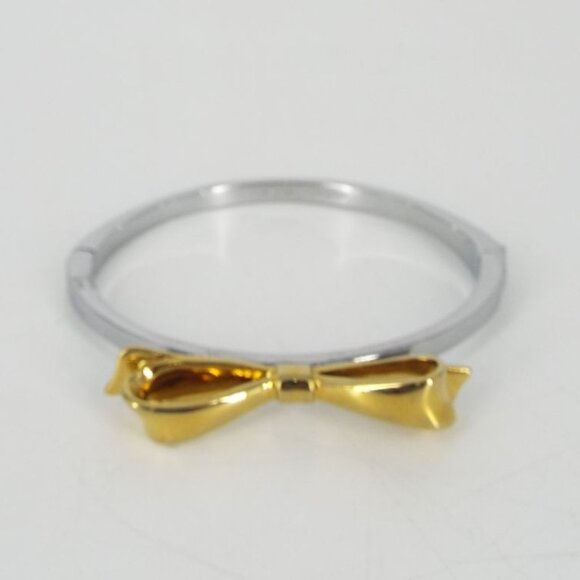 Kate Spade Silver and Gold Tone Bow Bangle Bracelet - Picture 5 of 7